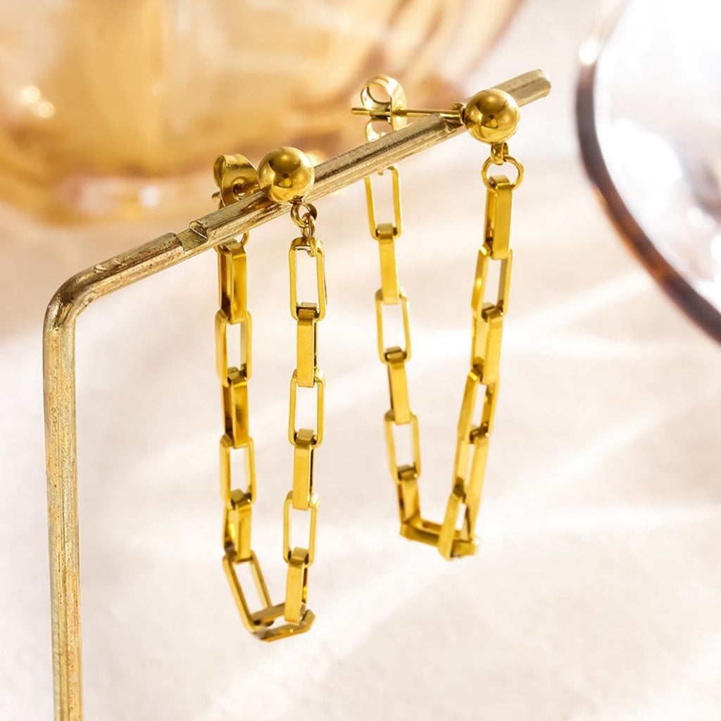 Linear Link Drops Earrings