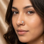 Rose Gold CZ Floral Bloom Anti-Tarnish Nose Pin
