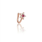 Rose Gold Ruby Bloom CZ Anti-Tarnish Nose Pin