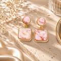 Blush Marble Drop Earrings