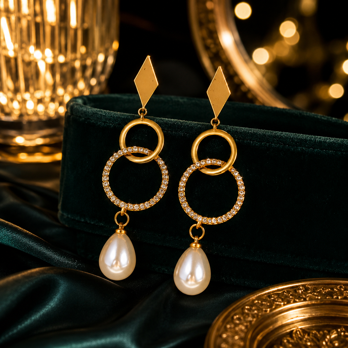 18K Gold Plated Anti-Tarnish Pearl Drop Earrings