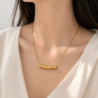 Golden Bamboo Bar Anti-Tarnish Statement Necklace