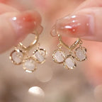 Elegant Crystal Triple Drop Earrings