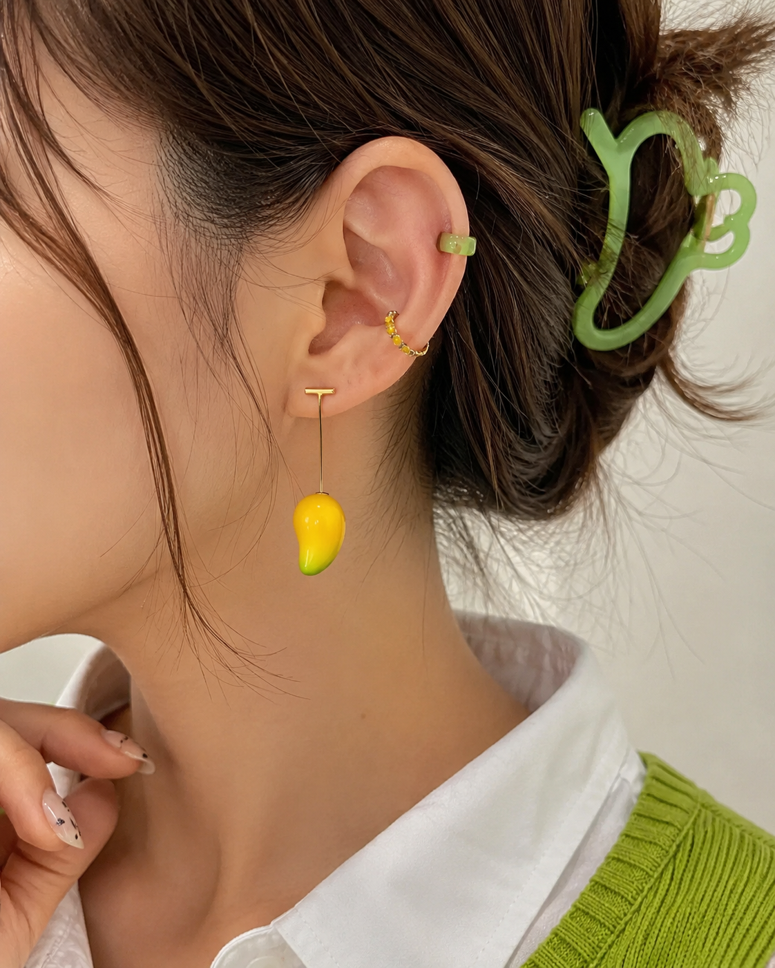 Mango Design Long Drop Earrings