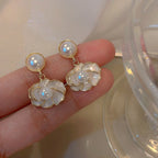 Pearl Blossom Drop Earrings