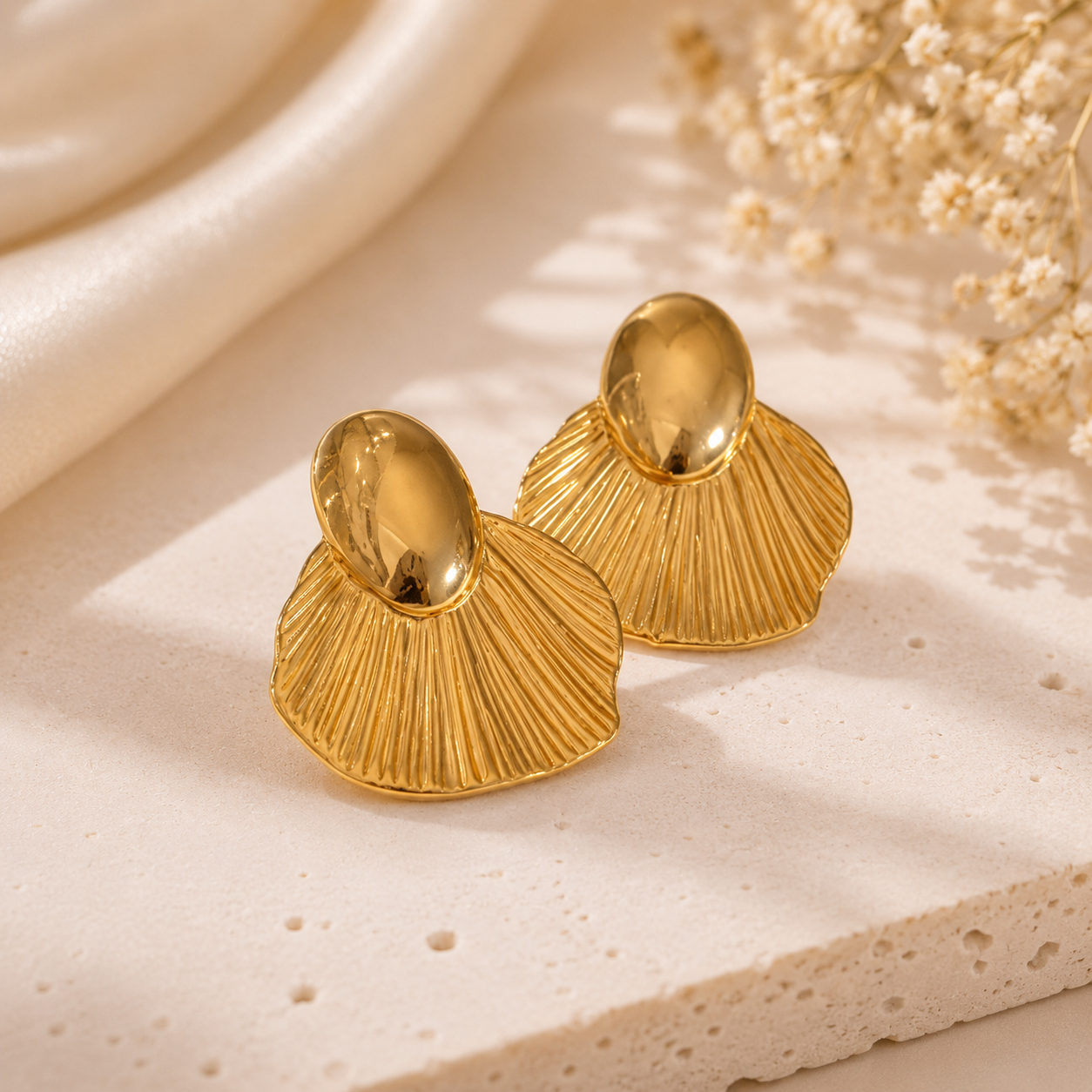Aurielle Fan Stud Earrings