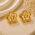 Golden Blossom Stud Earrings (Anti-Tarnish)