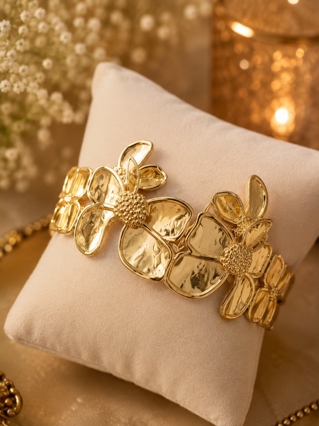 Anti-Tarnish Bloom Cuff Bracelet