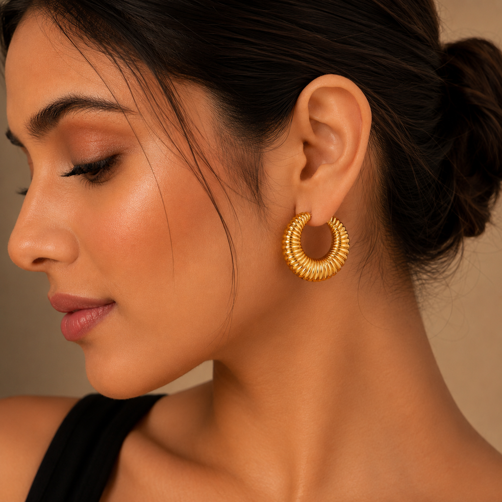22 k gold plated hoop Earrings