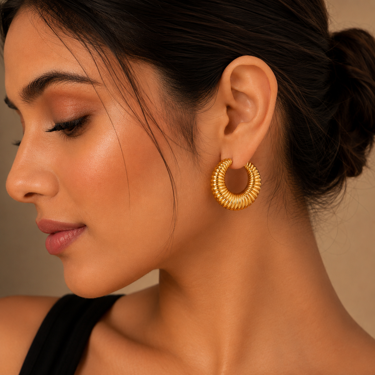22 k gold plated hoop Earrings