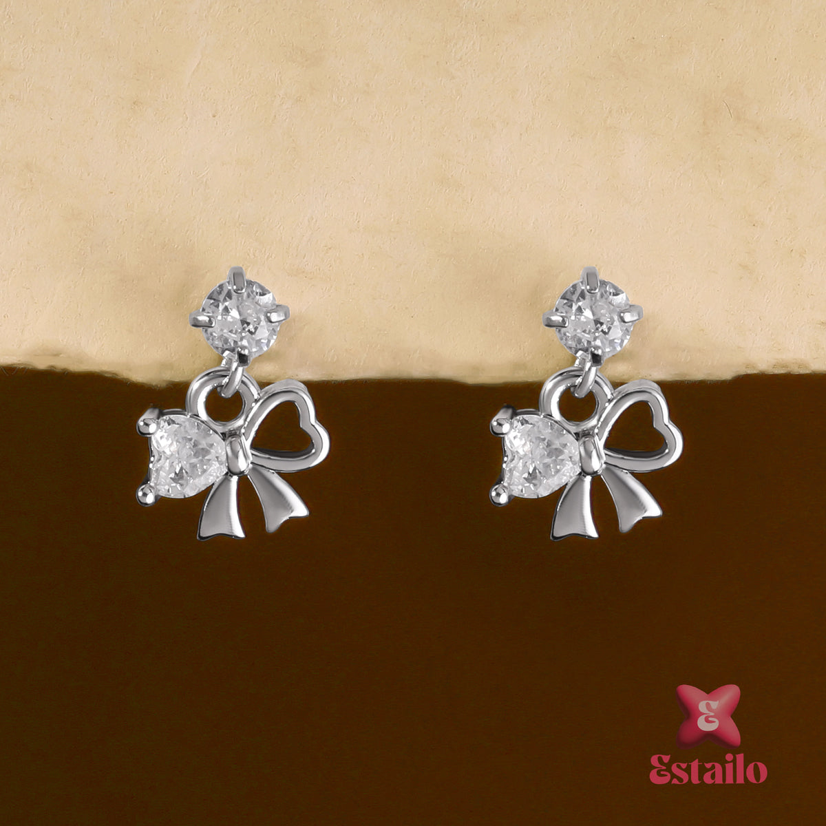 Starburst Bow Earrings Earcuff (Pair)