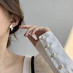 Elegant Silver Leaf Drop Earrings
