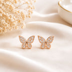 Butterfly CZ Stud Earrings for Women
