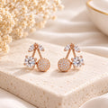 Rose Gold CZ Drop Earrings