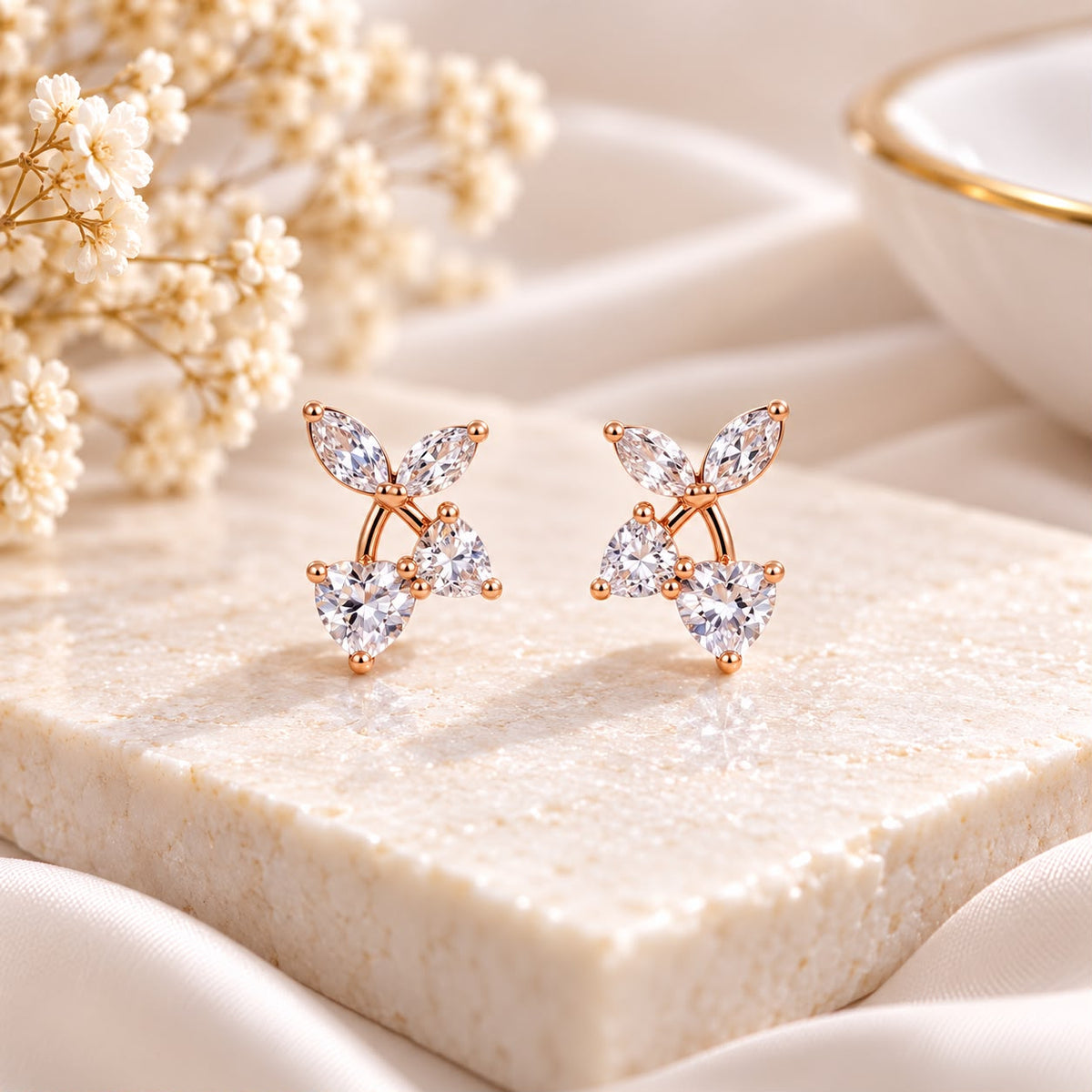 CZ Butterfly Stud Earring