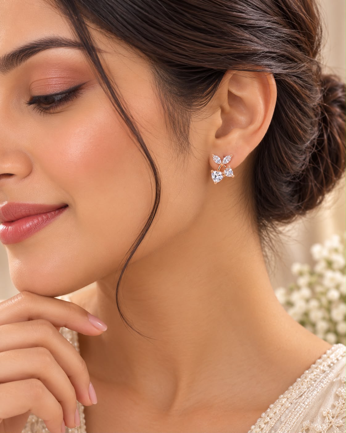 CZ Butterfly Stud Earring
