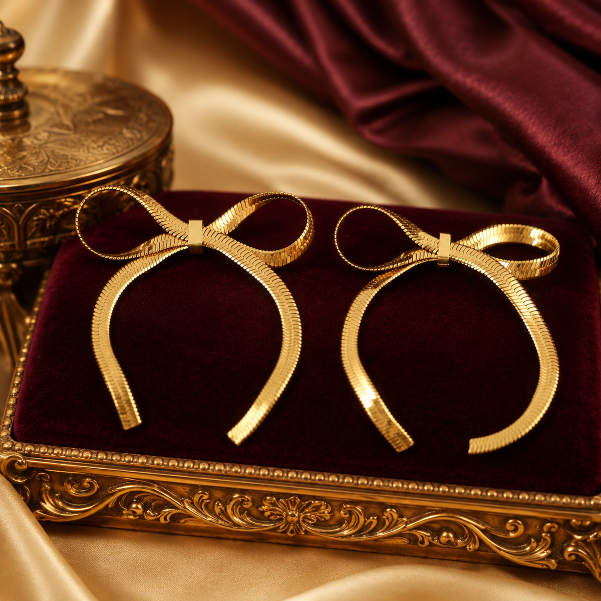 22K Gold Plated Anti-Tarnish Bow Knot Statement Earrings