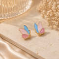 Pastel Butterfly Enamel Stud Earrings