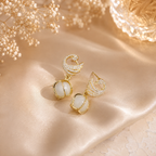 Korean Swirl Pearl Drop Earrings