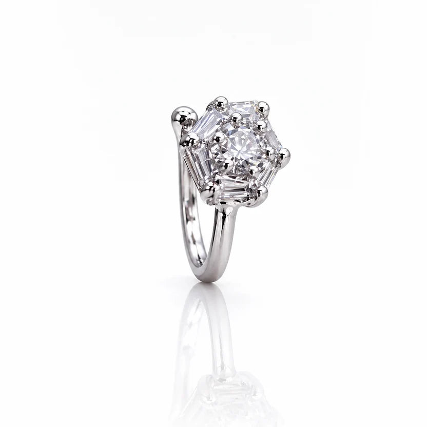 Silver-Tone CZ Solitaire Anti-Tarnish Nose Pin