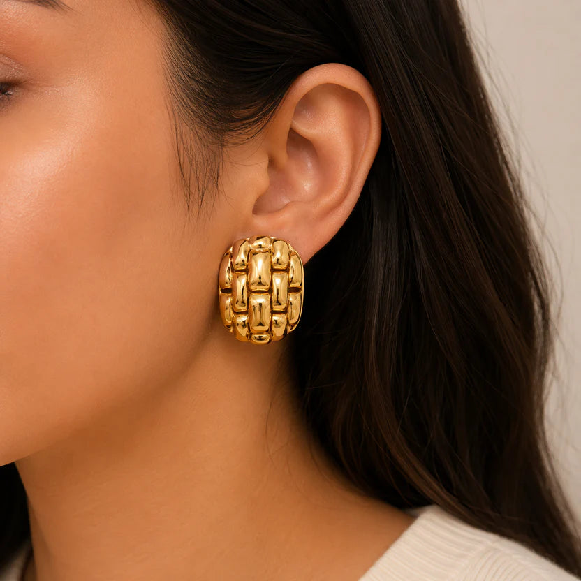 Luxe Chain Link Stud Earrings (Anti-Tarnish)