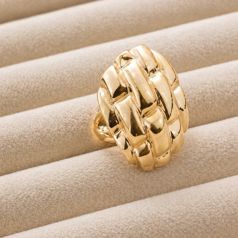 Textured Dome Statement Ring (Anti-Tarnish)