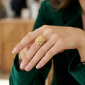 Textured Dome Statement Ring (Anti-Tarnish)